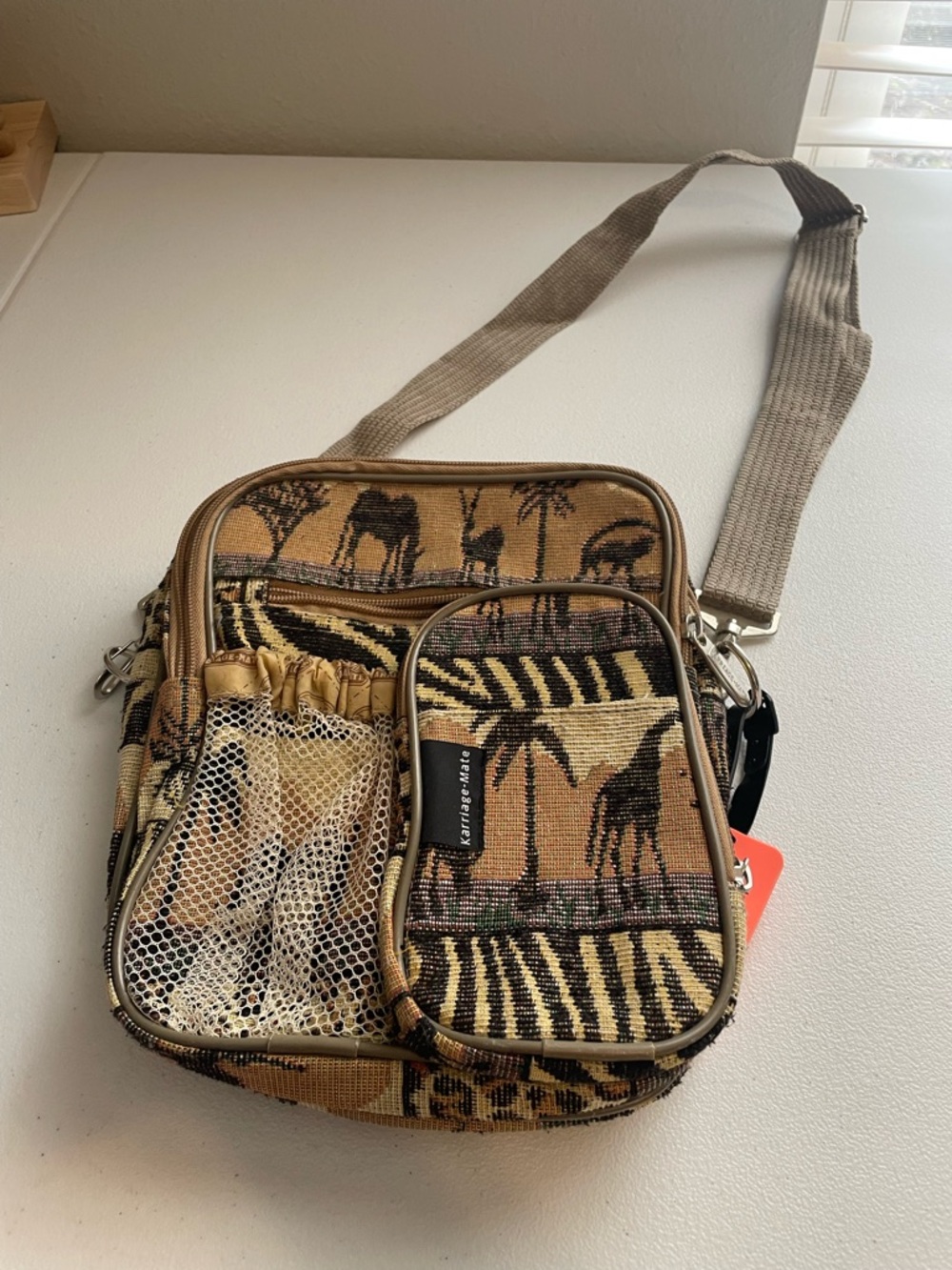 Iconic Y2K Safari Print Travel Crossbody Organizer Bag